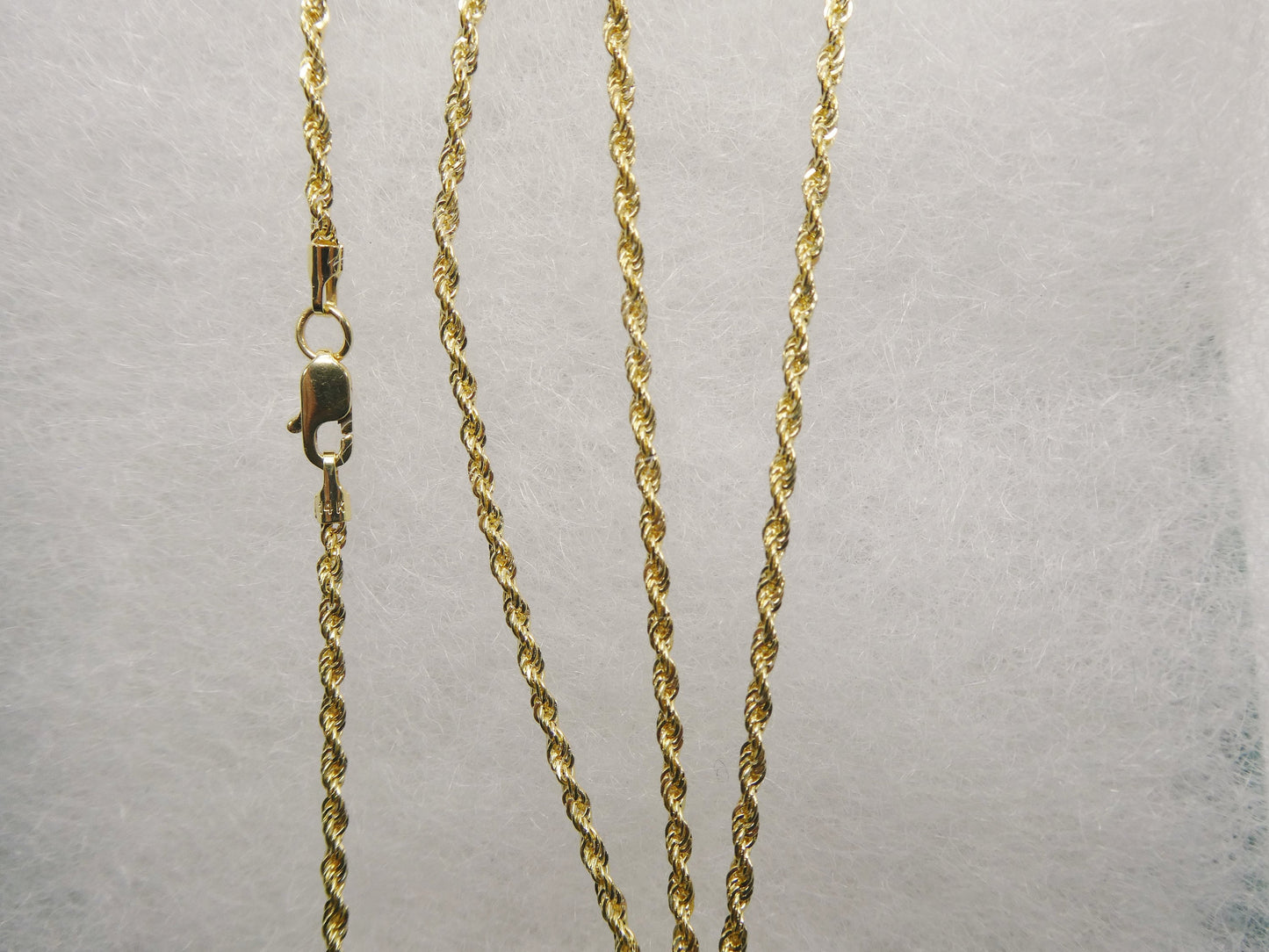 real 14k solid yellow gold rope chain women men necklace