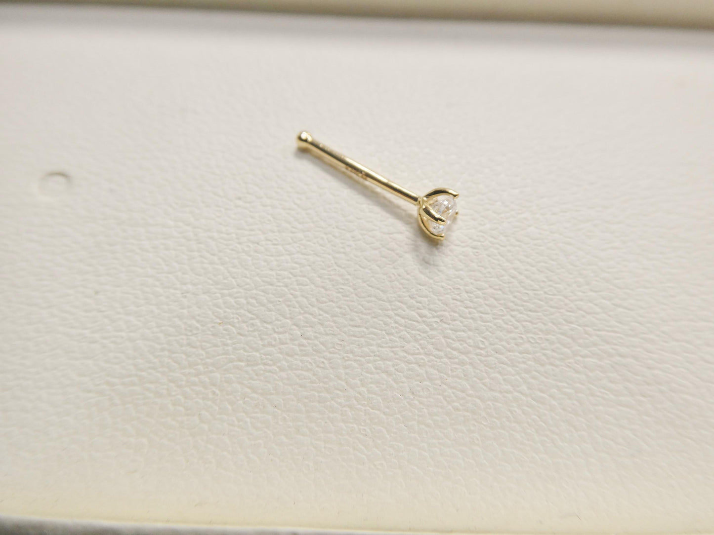 14k real solid yellow gold 2.5m/3m long post nose ring