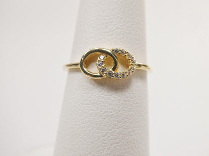 Real 10k Solid Yellow Gold Women's Classic Micro Pave Setting Ring