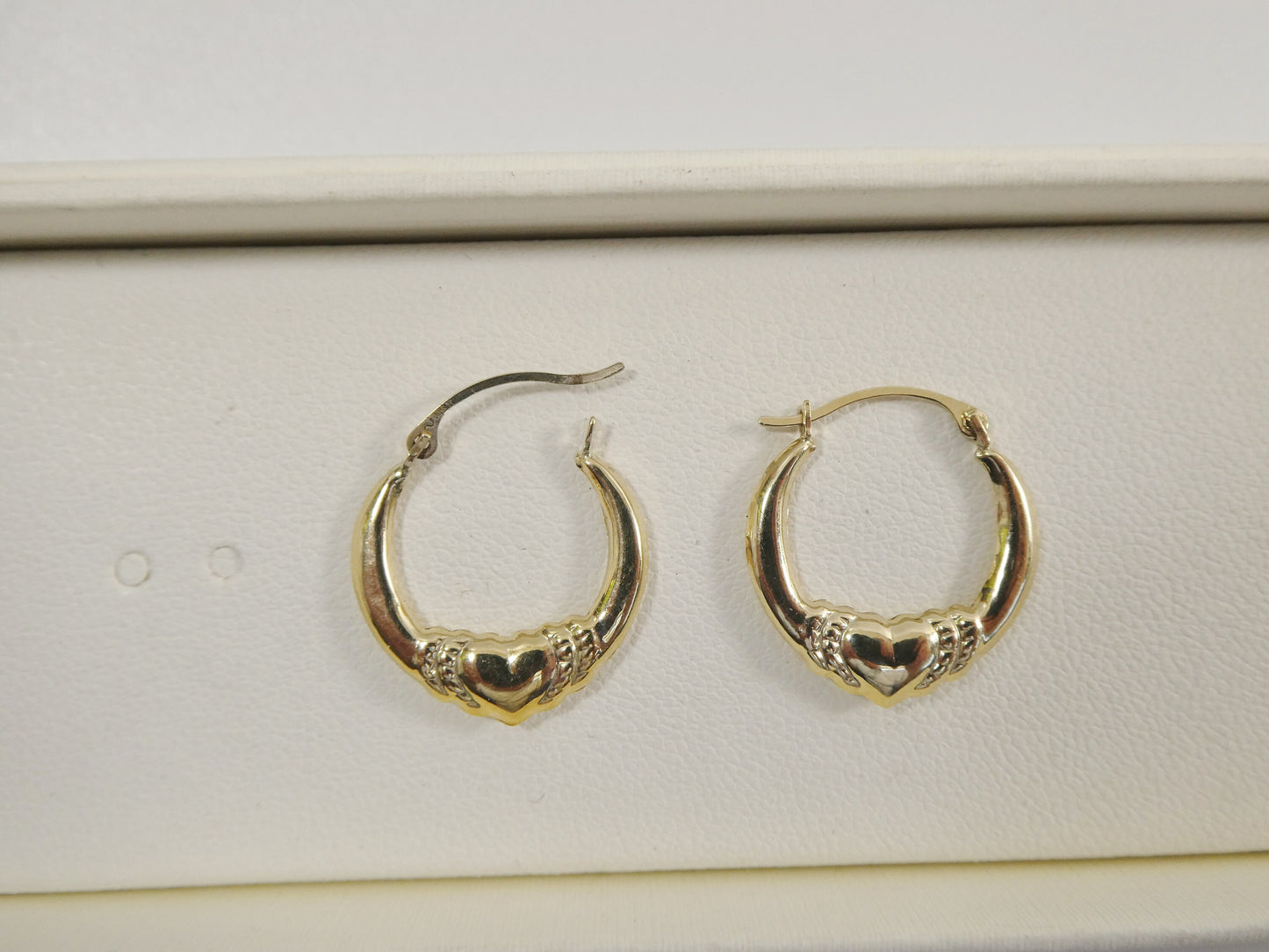 10k real solid yellow gold small heart earrings
