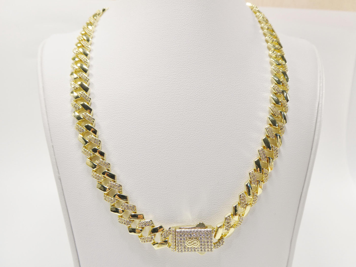 monaco cuban necklace 14k gold filled 9mm