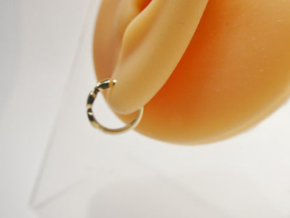 Real 10k Solid Yellow Gold Designer Hoop Huggie Earrings