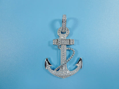 Real Solid 925 Sterling Silver Large Anchor Pendent