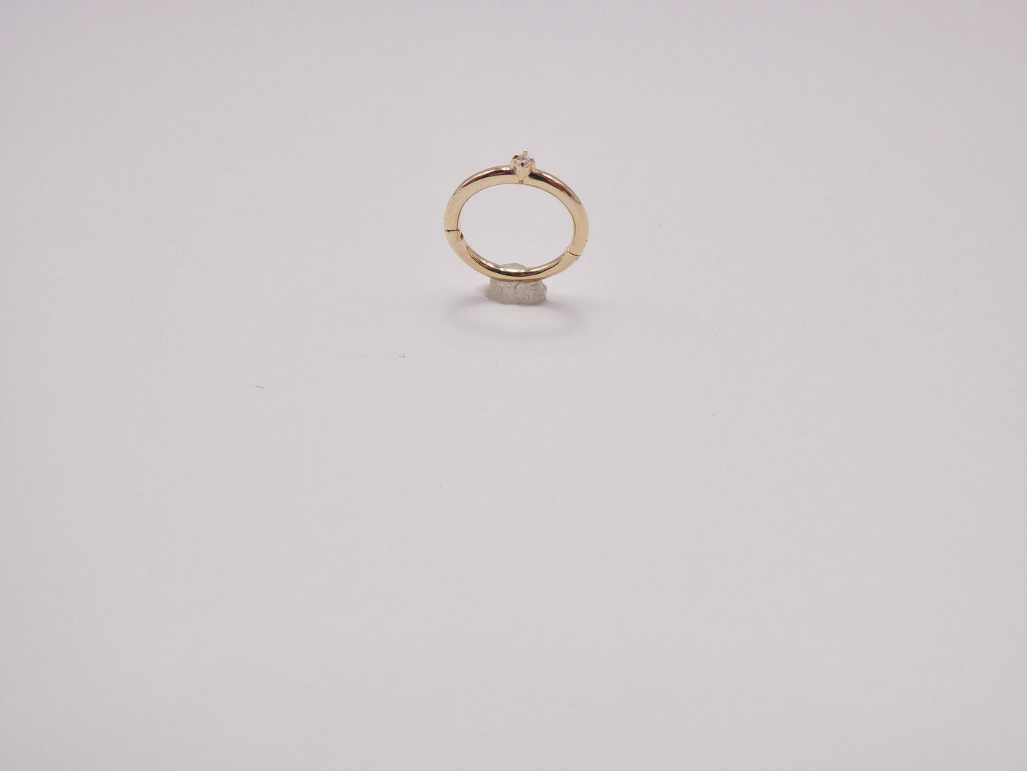 14k real solid yellow gold real diamond seamless clicker cartilage hoop