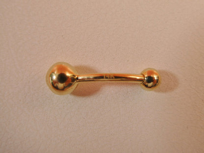 14k Real Solid Yellow Gold High Polish Ball Belly Button Ring Piercing