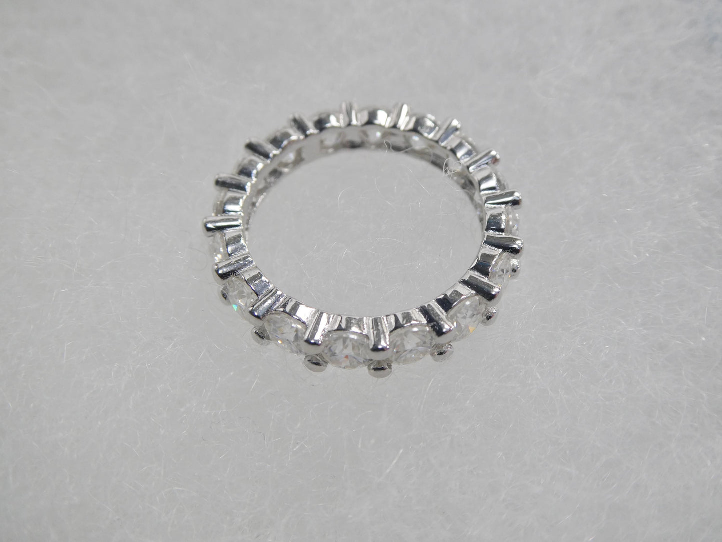 real 925 sterling silver solitaire moissanite anniversary eternity ladies band