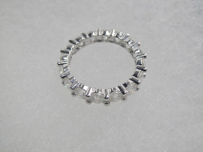 Real 925 Sterling Silver Solitaire Moissanite Anniversary Eternity Ladies Band