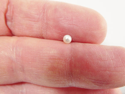 14k Real Solid Yellow Gold Pearl Nose Ring