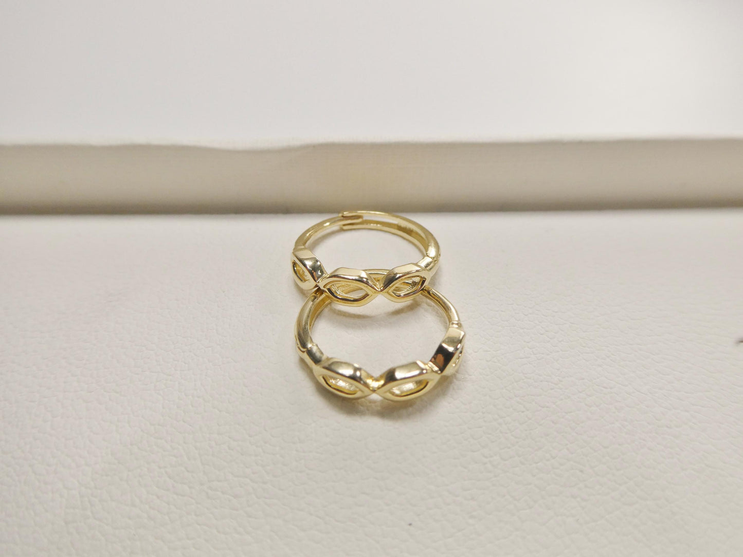 real 10k solid yellow gold designer hoop huggie earrings