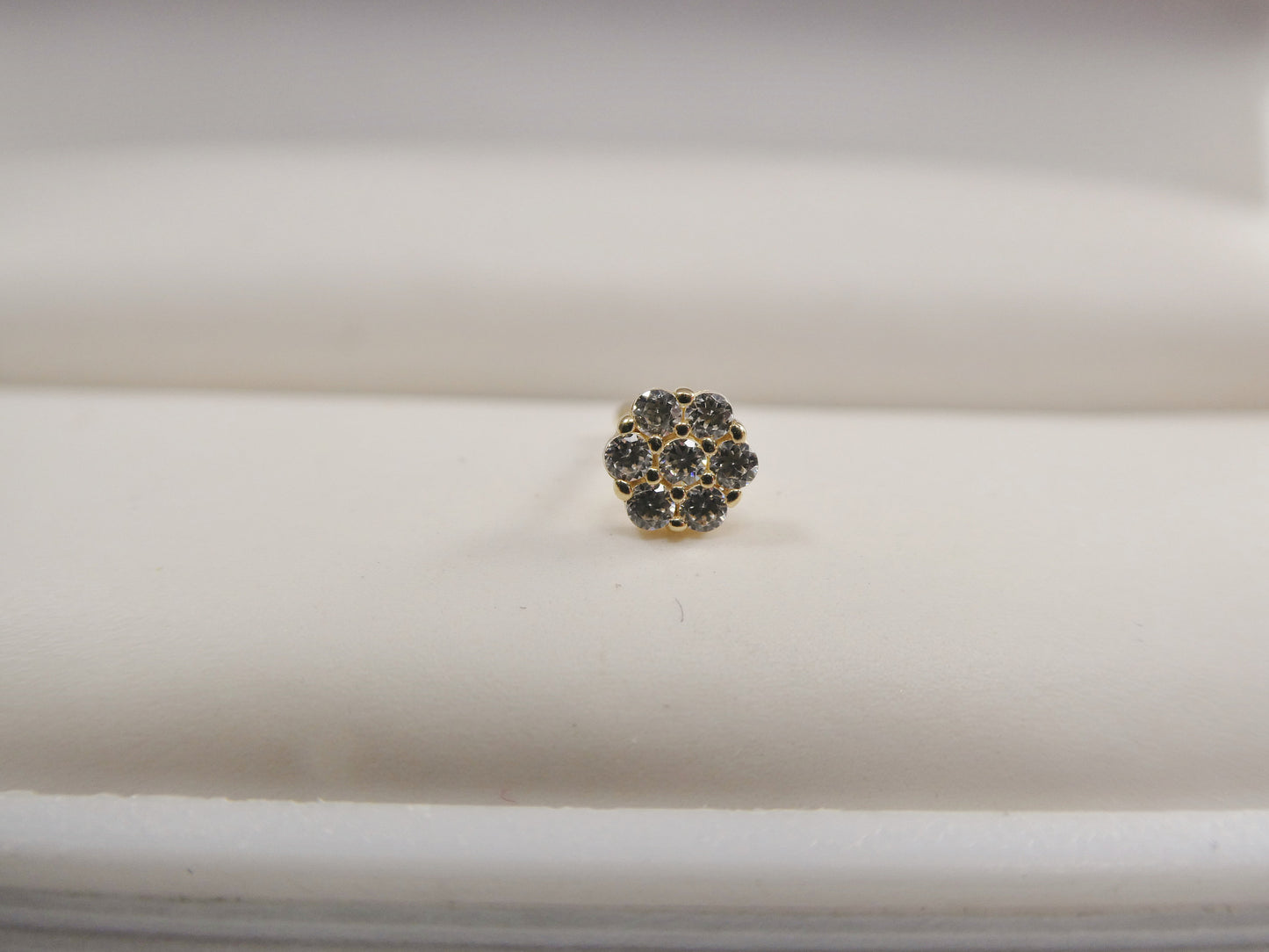 14k real solid yellow gold flower stud nose rings