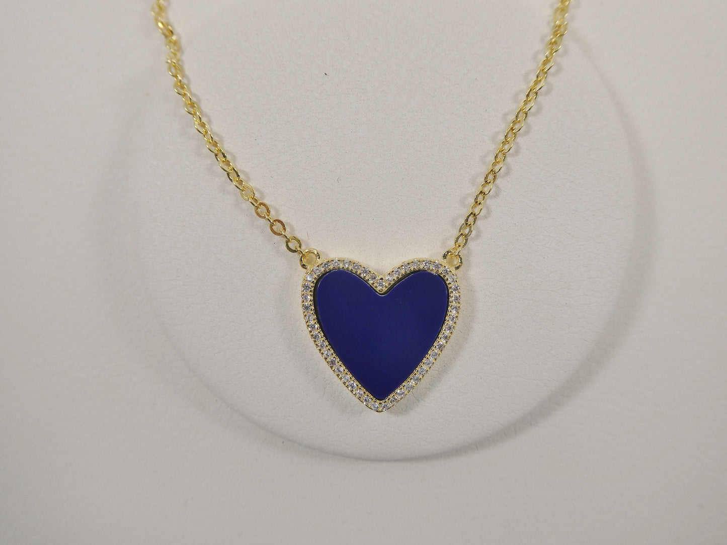 Turquoise Heart Necklace: 925 Sterling Silver, 14k Gold Finish