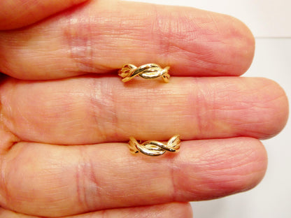 Real 10k Solid Yellow Gold Design Huggie Earrings