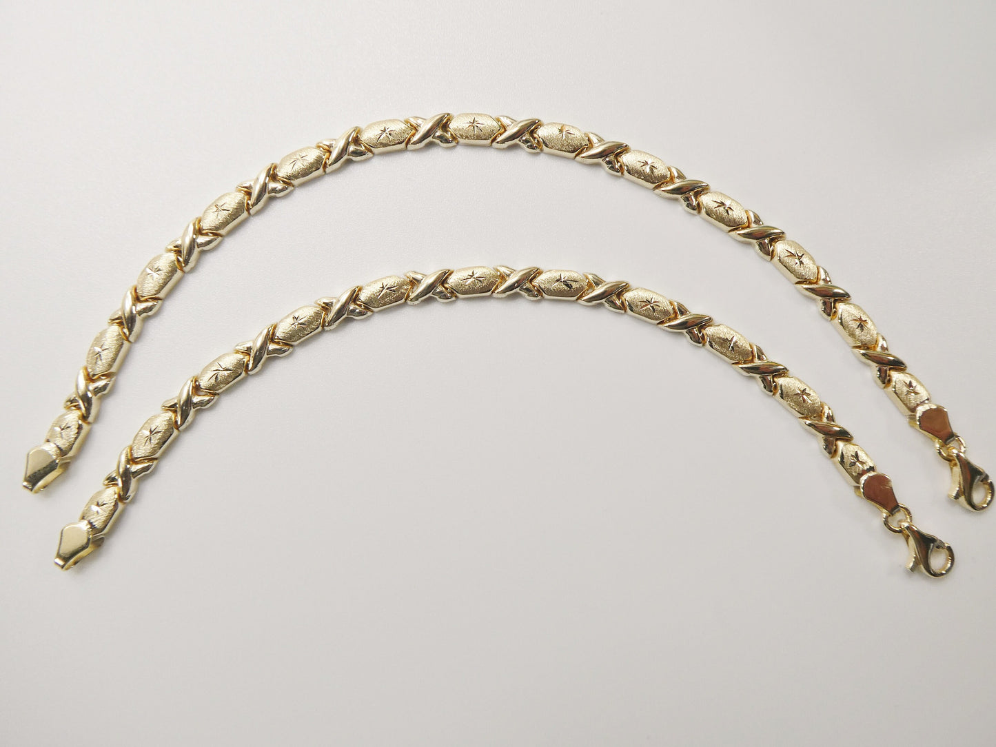 real 10k solid yellow gold 5.5/ 6.5 inch children/women xo bracelet