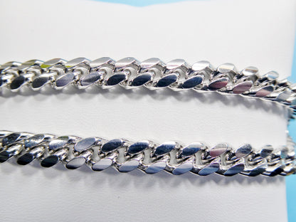 Real 925 Sterling Silver 7mm Solid Link Bracelet