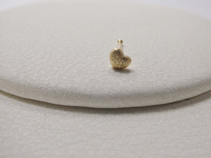 14k Real Solid Yellow Gold Heart Nose Stud Ring