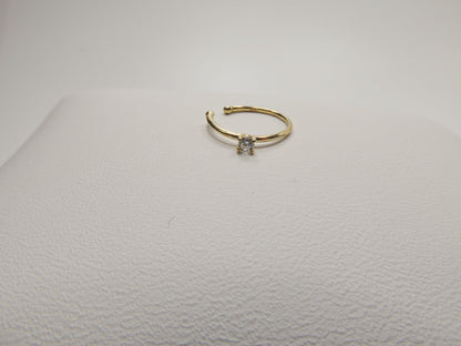 14k Real Solid Yellow Gold Cartilage Nose Ring Body Ring Piercing