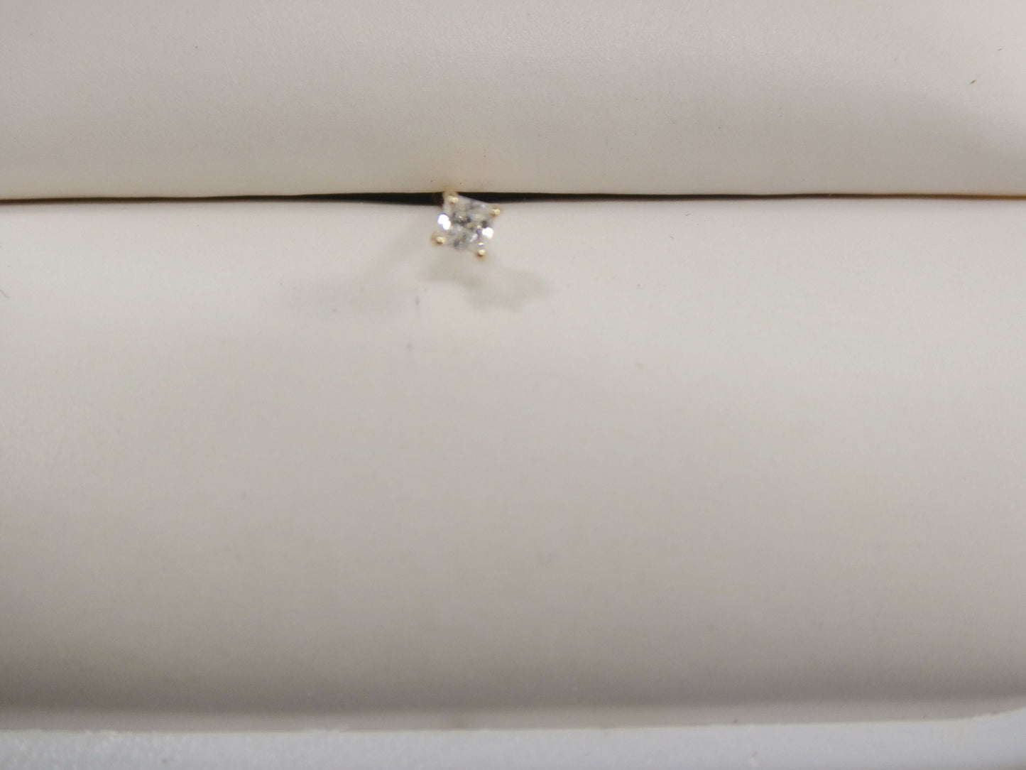 14k real solid yellow gold 2MM stone long post square stud nose ring