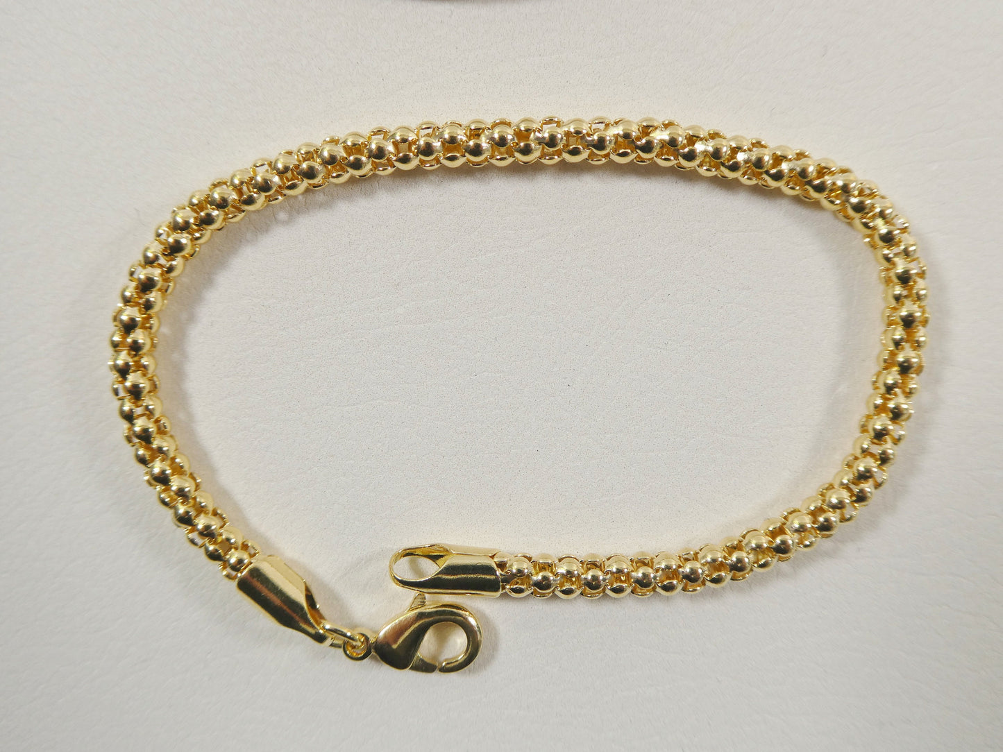 7 inch popcorn style 18k gold filled ladies bracelet
