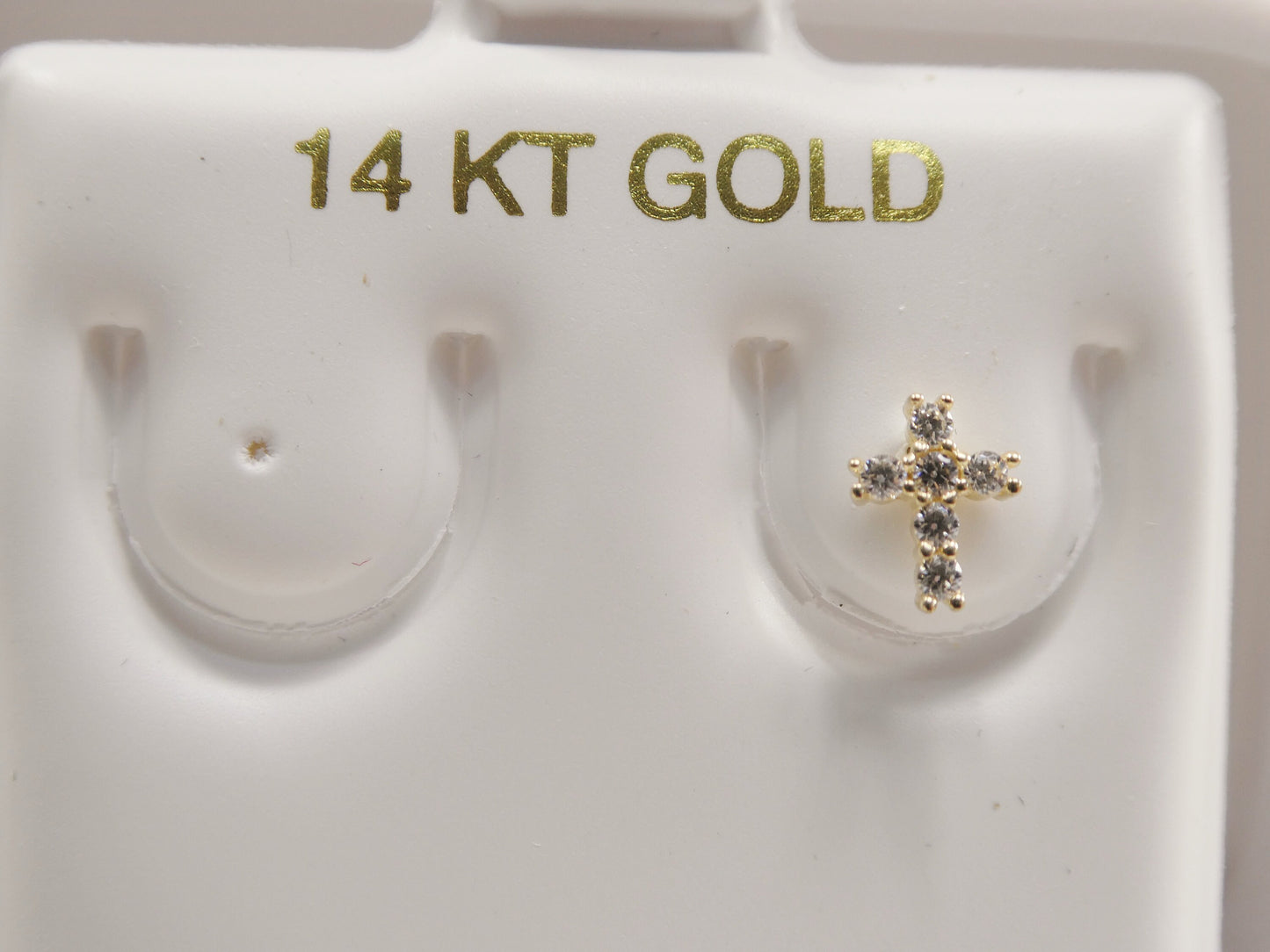 14k real solid yellow gold cross nose ring