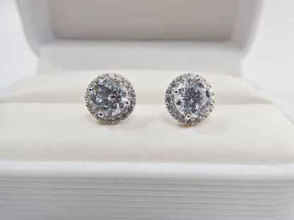 Real 10k Solid Yellow Gold Push Post Circle Stud Earrings