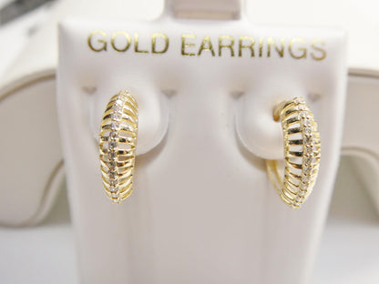 Real 10k Solid Yellow Gold Designer Earrings