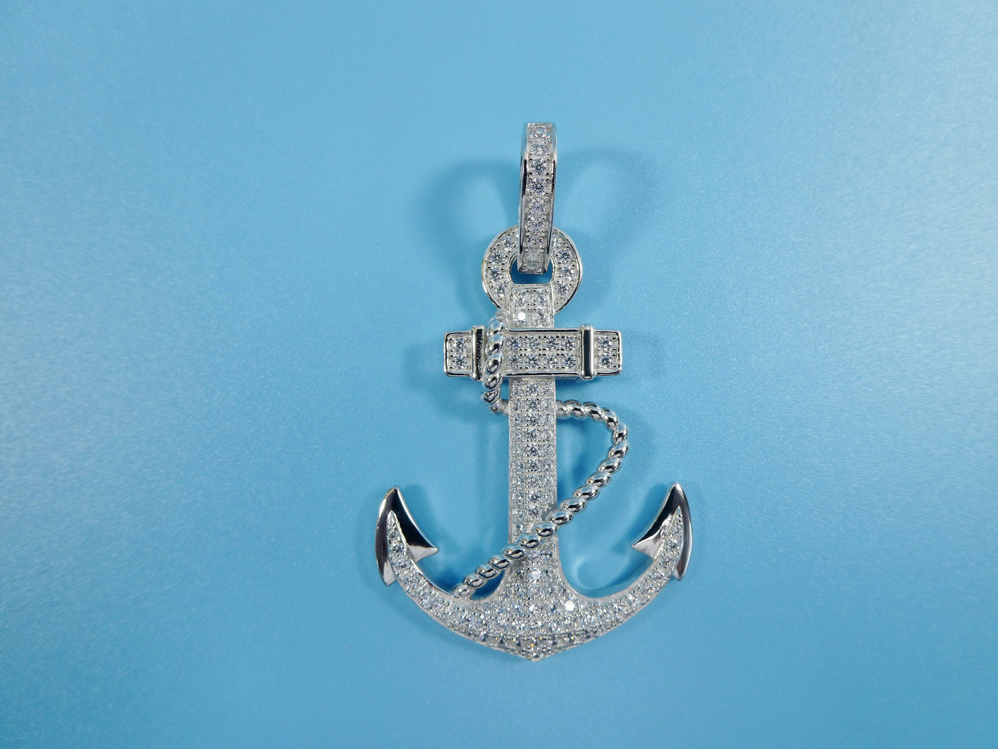 real solid 925 sterling silver large anchor pendent