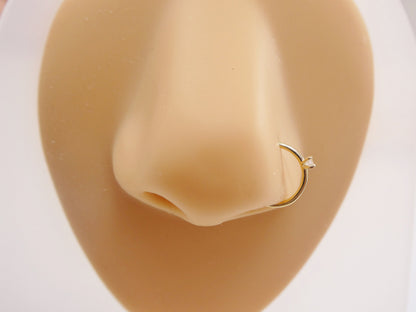 14k Real Solid Yellow Gold Cartilage Nose Ring Body Ring Piercing