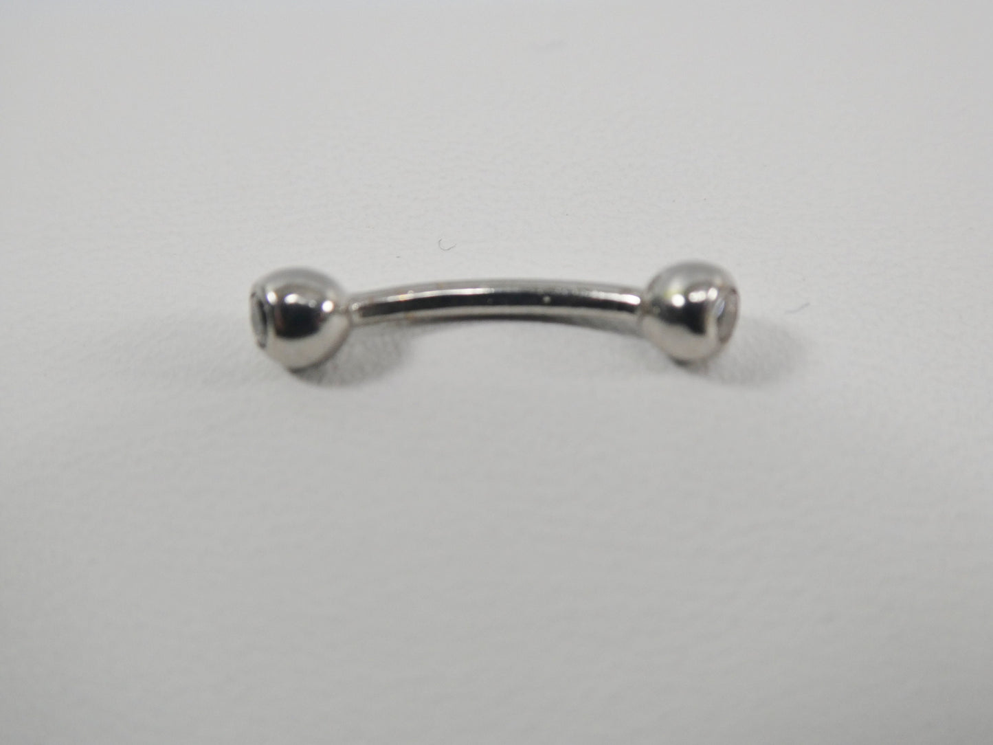 14K real solid yellow gold white gold eyebrow cz both side curve piercing