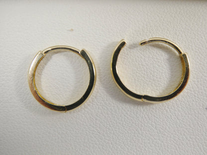 Real 10k Solid Yellow Gold High Polish Plain Hoop Huggie Earrings