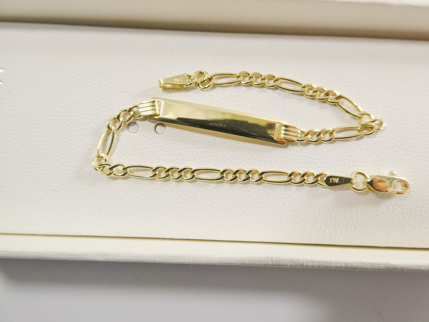 real 10k solid yellow gold 5.5 inch figaro style baby bracelet