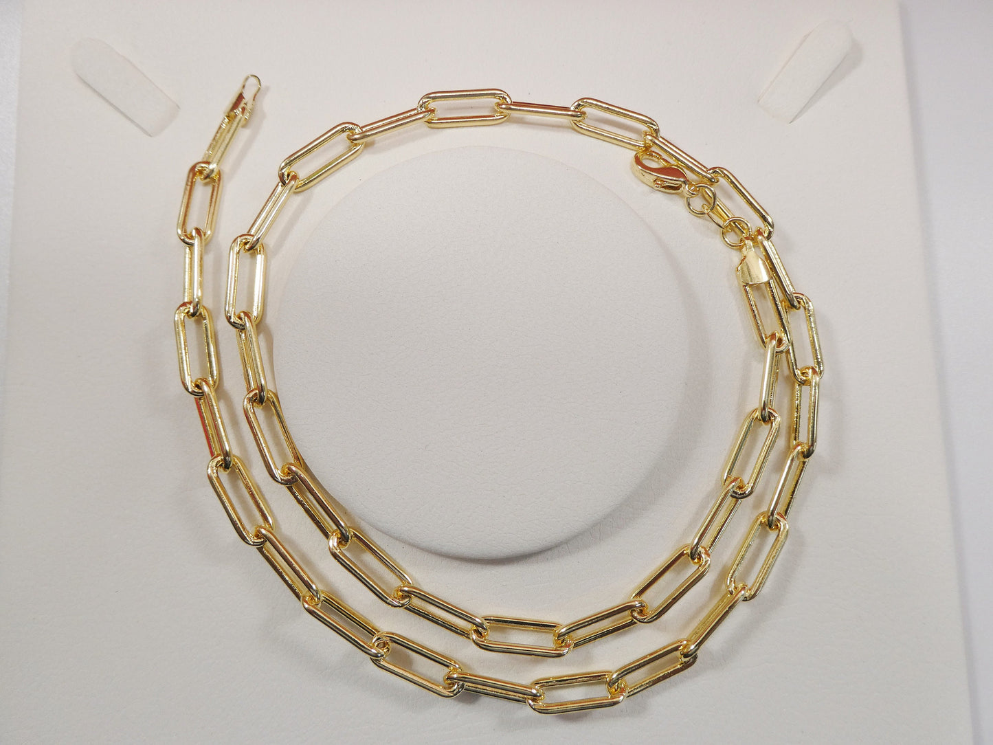 5mm 18k gold filled paper clip chain necklace 16"-18'-20"