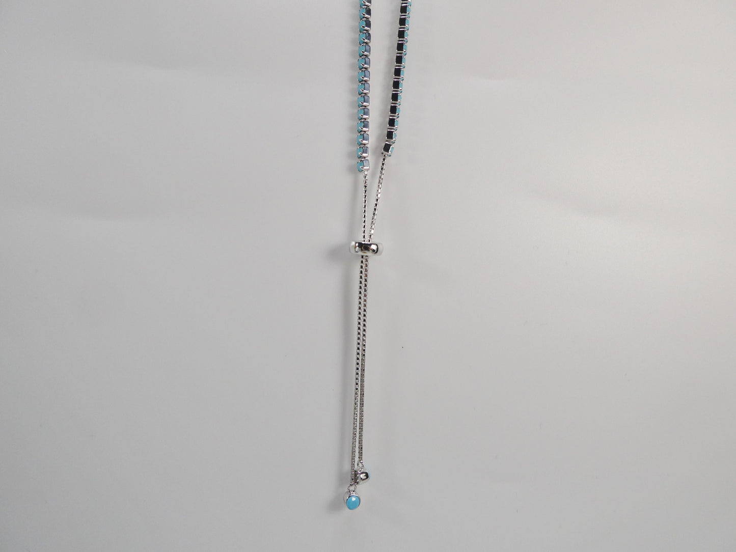 Adjustable turquois tennis bracelet real 925 sterling silver