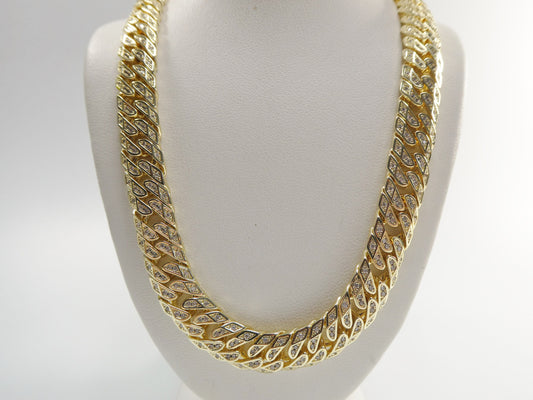 14k gold filled fancy lock Monaco choker necklace