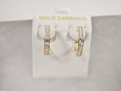 Real 10k Solid Yellow Gold Large Hoop Huggie Earrings