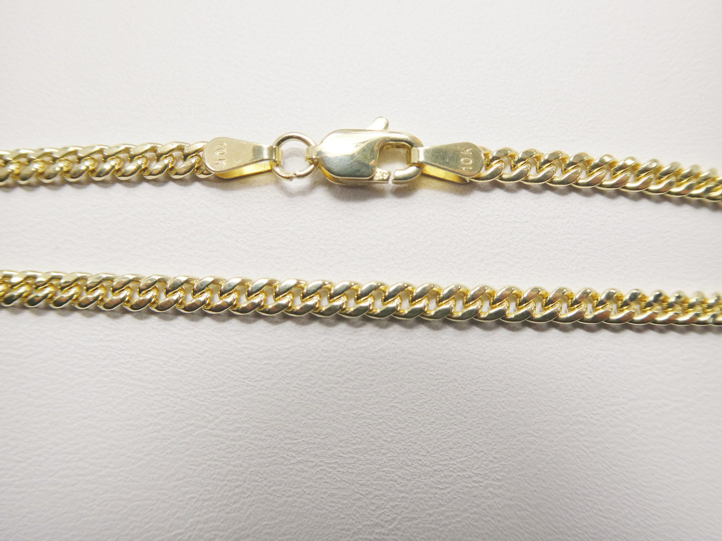 real 10k solid yellow gold 3mm curb link chain necklace