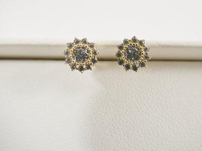 Real 10k Solid Yellow Gold Push Post Circle Stud Earrings