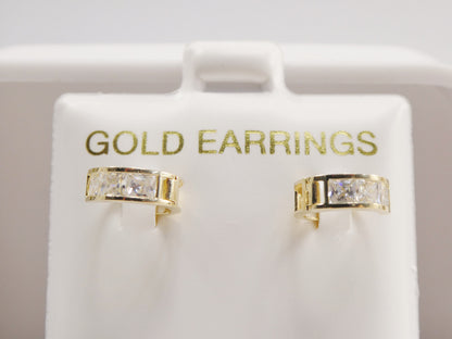 Real 10k Solid Yellow Gold Small 9mm Hoop Huggie Earrings