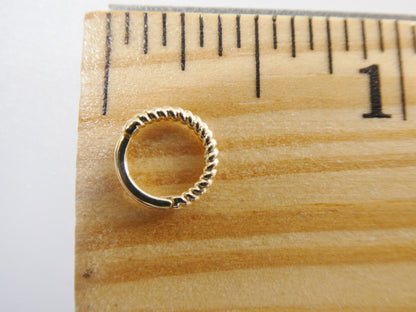 14k Real Solid Yellow Gold Cartilage Daith Septum Body Ring Piercing