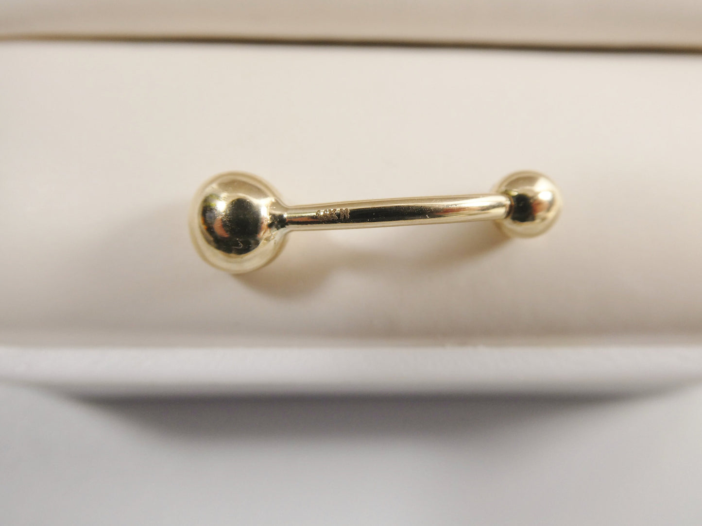 14k real solid yellow gold 5mm stone bezel setting belly button ring piercing