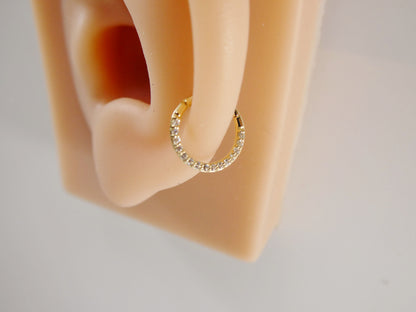 14k Real Solid Yellow Gold Cartilage Daith Septum Body Ring Piercing