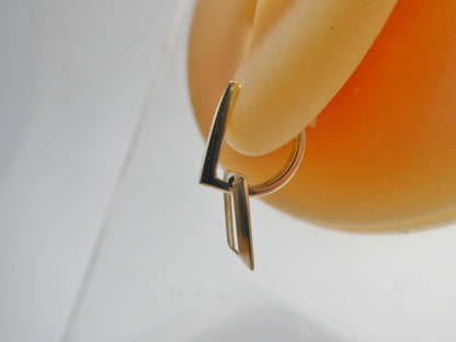 Real 10k Solid Yellow Gold Designer Hoop Huggie Earrings