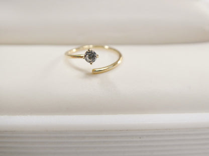 14k Real Solid Yellow Gold CZ Hoop Earring Cartilage Daith Ring Piercing