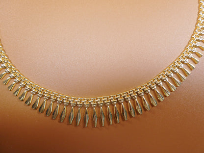 14k Yellow Gold Tone Color Cleopatra Necklace Over Real 925 Sterling Silver