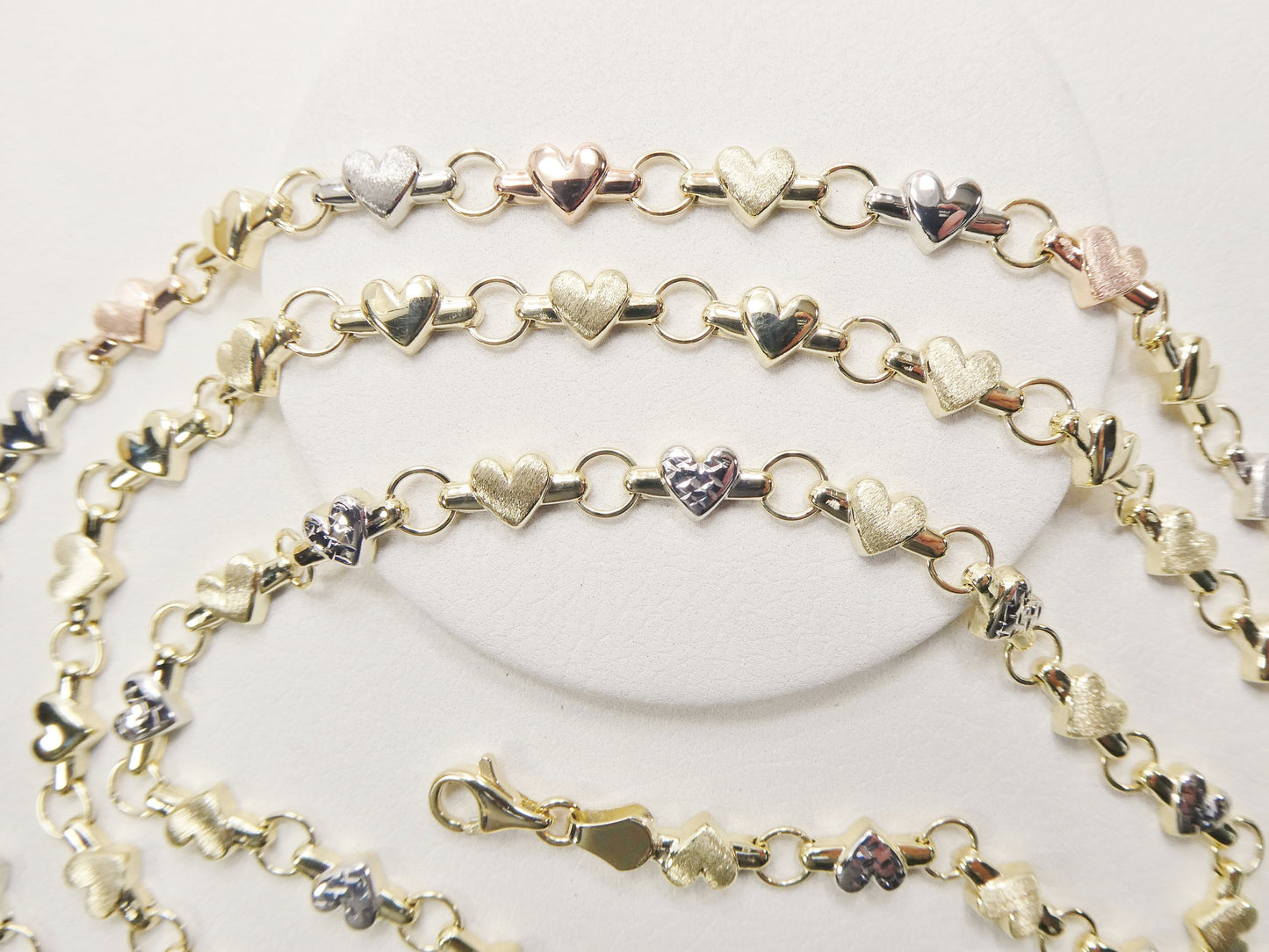 real 10k solid yellow gold x heart hugs and kisses 10 inch anklet bracelet
