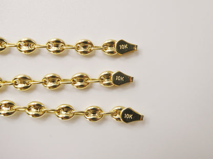 Real 10k Solid Yellow Gold 5.5/6/ 6.5 Inch Children/Women Puffed Mariner Bracelet