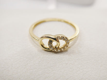 Real 10k Solid Yellow Gold Women's Classic Micro Pave Setting Ring