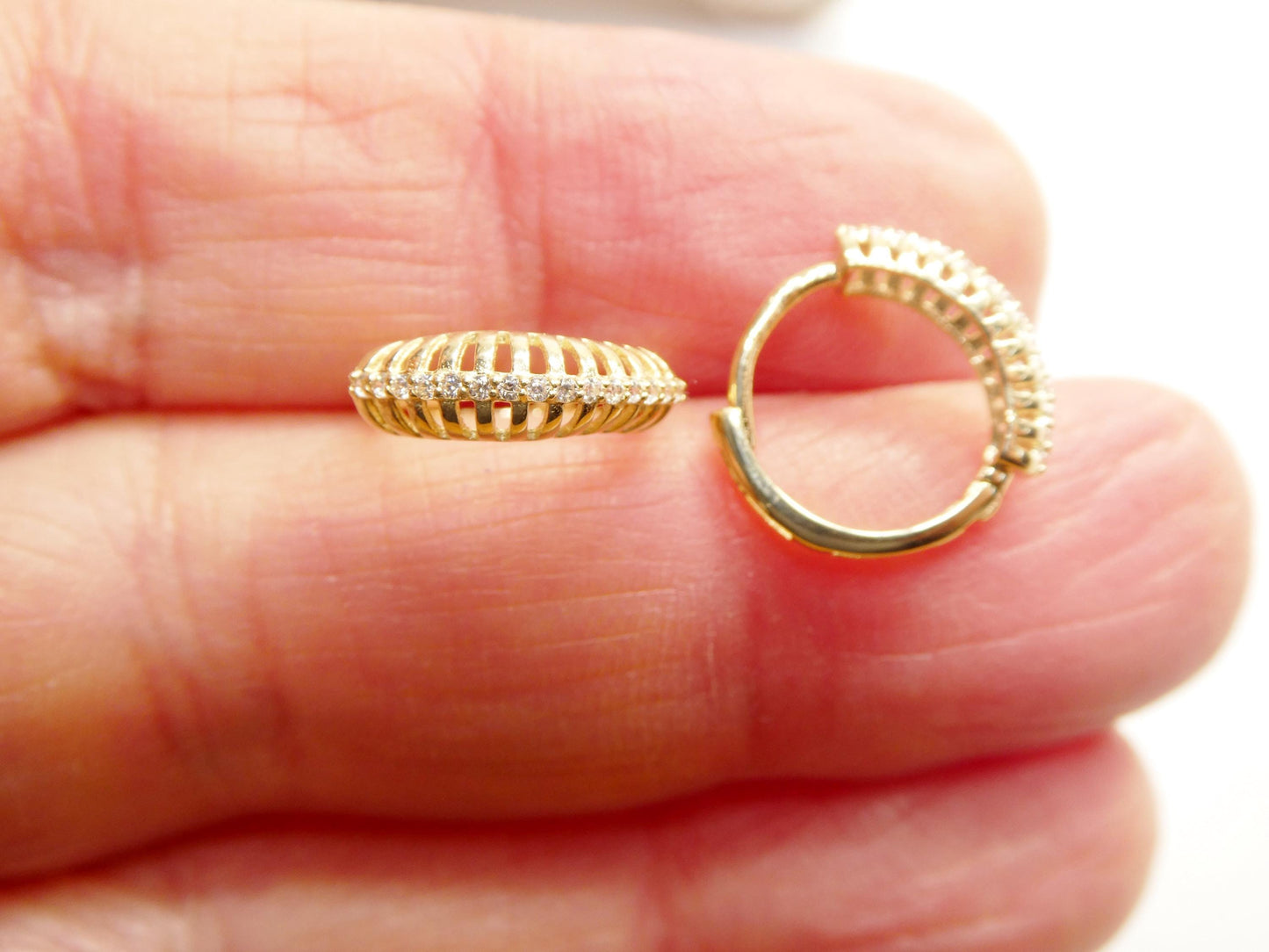 real 10k solid yellow gold designer earrings