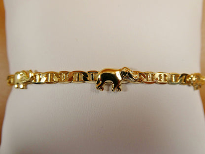 5.5 Inch 18k Gold Filled Mariner Chain Style Elephant Baby Bracelet