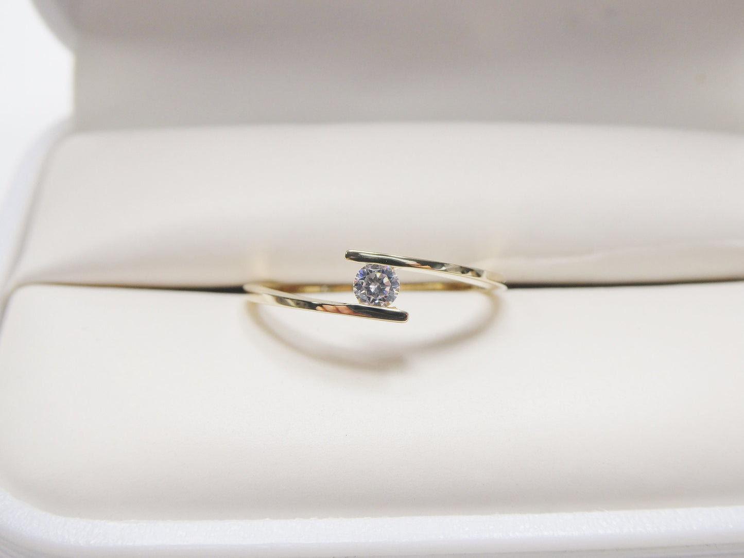 real 10k solid yellow gold women's classic micro pave setting ring