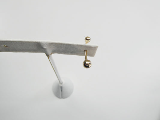 14k real solid yellow gold plain ball belly ring